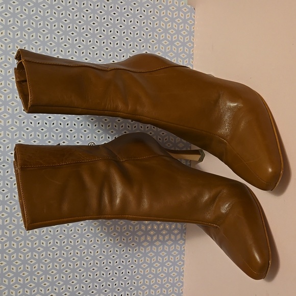 Black Suede Studio Laura Boots in Cognac - Picture 5 of 11